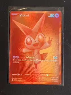 Rare Chase Card Pokemon Victini 171/086 Sv: Black Bolt Holo - Image 5