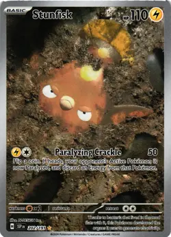Pokemon TCG Stunfisk Holo Card TCG 202/191 Sv08: Surging Sparks NM - Image 1