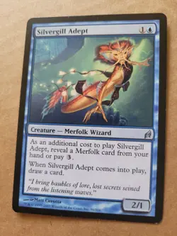 Silvergill Adept MTG Lorwyn Magic Merfolk Wizard #86 PLAYED BULK BUY DISCOUNT - Image 1