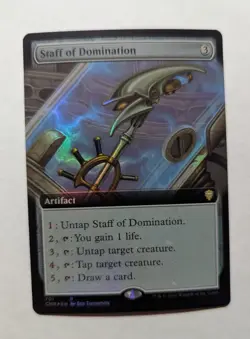 1x Staff Of Domination FOIL EXTENDED NM - CMR Commander Legends Magic EDH x1 - Image 1