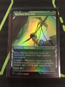 MTG Magic The Gathering Skyclave Pick-Axe Foil Showcase Artifact Green Commander - Image 1