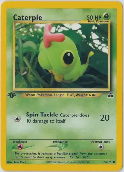 Caterpie 53/75 1st Edition Neo Discovery Common 2001 Vintage WotC Pokemon Card - Image 1