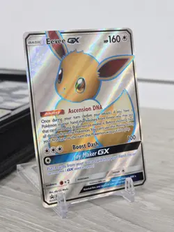 Pokemon Card TCG Eevee GX SM242 Sun & Moon Full Art Black Star Promo Holo NM - Image 1