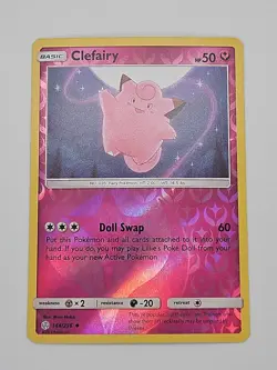 Pokemon Clefairy - Reverse Holo - SM - Cosmic Eclipse 144/236 - NM - Image 1