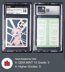 Pokemon Karuta 1996 Base Set 1st Ed Mew CGC 10 Mint Pop 3 RARE - Image 2