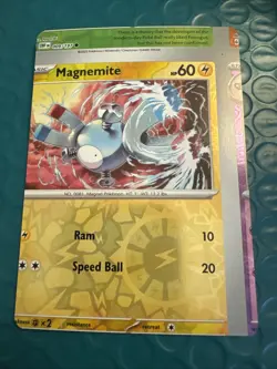 Pokemon Obsidian Flames 063/197 Magnemite Reverse Holo NFC error Miscut - Image 1
