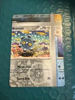 Bronzor 144/197 Reverse Holo Pokemon Obsidian Flames NFC error Miscut - Image 1