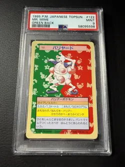 1997 Pokemon Japanese Topsun Mr Mime Green Back PSA 9 #122 - Image 1