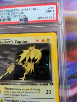 PSA 9 2000 POKEMON GYM CHALLENGE ROCKET'S ZAPDOS HOLO-1ST EDITION #15 - Image 4