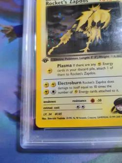 PSA 9 2000 POKEMON GYM CHALLENGE ROCKET'S ZAPDOS HOLO-1ST EDITION #15 - Image 5