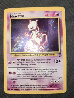 Vintage Pokemon TCG Mewtwo 010/130 Base Set 2 Holo Wizards - Image 1