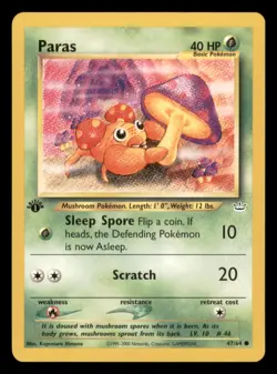 Paras 47/64 1st Edition Neo Revelation 2001 Pokemon - Image 1