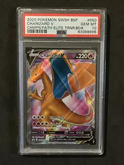 PSA 10 Charizard V SWSH050 Pokemon Champion's Path ETB Promo Gem Mint - Image 1