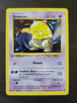 Pokemon Drowzee 1st Edition Base Set 49/102 Shadowless - Image 1