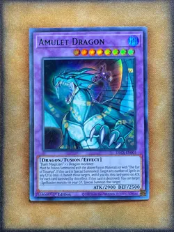 Yugioh Amulet Dragon DLCS-EN005 Ultra Rare 1st Ed GREEN NM - Image 1