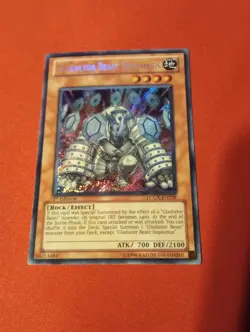 Yugioh Gladiator Beast Hoplomus LCGX-EN239 SECRET 1st Ed. Moderately Played - Image 1