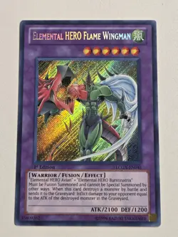 Elemental Hero Flame Wingman LCGX-EN045 Secret Rare Yugioh 1st Edition LP - Image 1