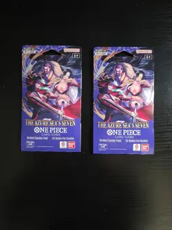 One Piece OP-14 the Azure Sea's Seven Sleeved Booster Packs Lot of 2 New Sealed - Image 1