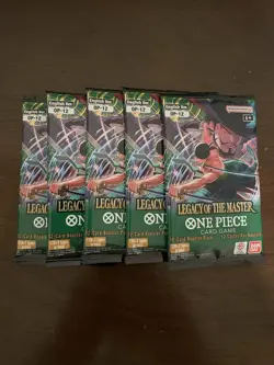 One Piece Legacy Of The Master OP-12 Five 5 Booster Packs Lot English A - Image 1