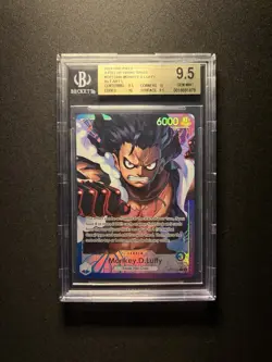 BGS GEM MINT 9.5 Monkey D Luffy One Piece Alt Art Leader OP11-040 - Image 1
