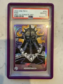 2022 One Piece Romance Dawn King Alt Art Leader OP01-091 English PSA 10 Gem Mint - Image 1