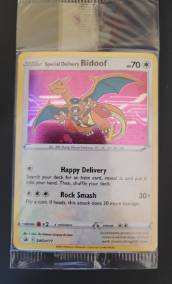 *Sealed* Pokemon Special Delivery Bidoof SWSH177 Sword & Shield Promo Card Holo - Image 1