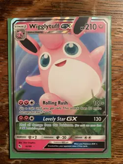 Pokemon Card TCG - Wigglytuff GX 42/68 Ultra Rare Hidden Fates Near Mint - Image 1