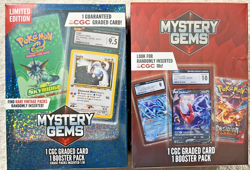 POKEMON MYSTERY GEMS LOT OF 2 BOXES CGC GRADED CARD + BOOSTER PACK **NEW** - Image 1