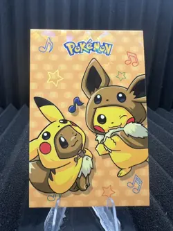 Pikachu Eevee Poncho - Cracked Ice Holo - Electric Pikachu Card Database-Pokemon - Image 1