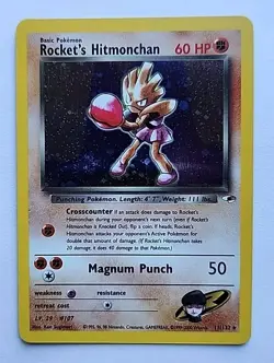 Rocket's Hitmonchan Holo Rare 11/132 Gym Heroes Near Mint NM Pokemon Card - Image 1