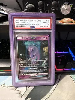 Pokemon TCG Shining Legends Mewtwo GX Secret Rare Card 78/73 PSA 8 W/ GUARD - Image 1