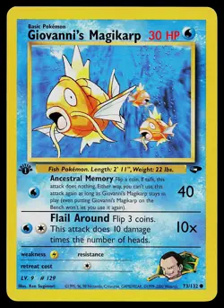 Pokemon Card - Giovanni's Magikarp Gym Challenge 73/132 Common 1st Edition - Image 1