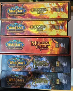 World Of Warcraft Trading Card Game Lot Of 5 Decks And Cases - Image 1