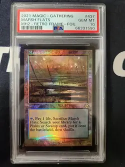 Magic The Gathering MTG Marsh Flats MH2 Retro Frame Foil #437 PSA 10 Gem Mint - Image 1