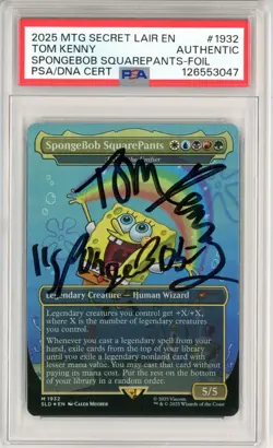 PSA Signed Tom Kenny SpongeBob SquarePants (Rainbow Foil) Secret Lair Drop Foil - Image 1