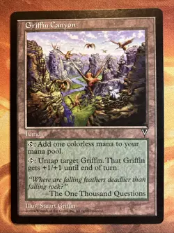 MTG Griffin Canyon Visions Very Lightly Played Condition Land Vintage! - Image 1