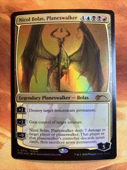 MTG Foil Promo Nicol Bolas, Planeswalker Near-Mint Mythic!! - Image 1