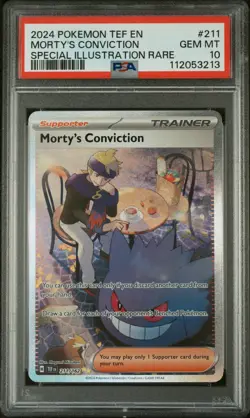 2024 Pokemon PSA Gem Mint 10 Morty's Conviction SIR Temporal Forces #211 - Image 1