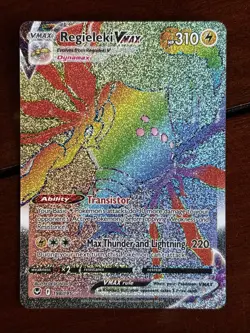 Pokemon Silver Tempest Regieleki Vmax 198/195 Rainbow Secret Rare Holo - Image 1