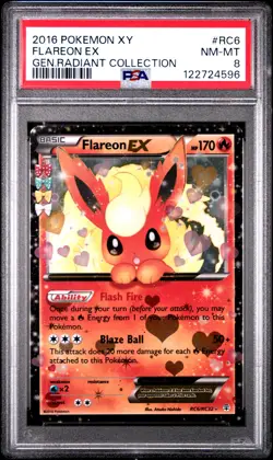 2016 POKEMON GENERATIONS RADIANT COLLECTION FLAREON EX #RC6 PSA 8 NM #122724596 - Image 1