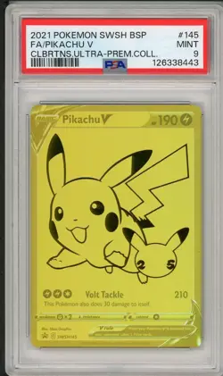 2021 Pokemon Black Star Promo Celebrations Pikachu V Ultra Premium #145 PSA 9 - Image 1