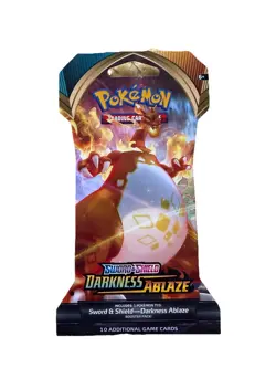 Pokemon TCG Sword & Shield Darkness Ablaze SLEEVED Booster Pack CHARIZARD Art - Image 1