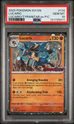 Pokemon TCG Lucario (Scarlet & Violet Stamp) 114/198 PSA 10 ✨ - Image 1