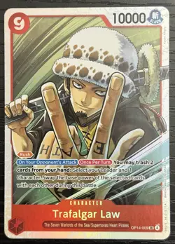 One Piece The Azure Sea’s Seven Trafalgar Law OP14-009 SR English - Image 1