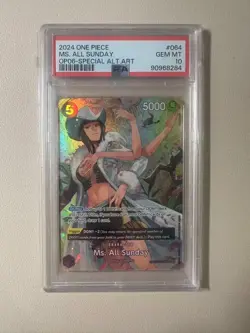 2024 One Piece English OP04-064 Ms. All Sunday Alt Art SP!! PSA 10!!! - Image 1