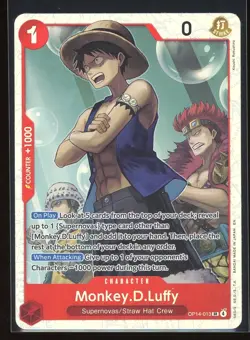 Monkey.D.Luffy One Piece OP14 The Azure Sea's Seven Super Rare #013 - Image 1
