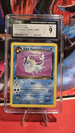 CGC 9 MINT Dark Vaporeon Team Rocket 1st Edition 45/82 Pokemon Card psa - Image 1