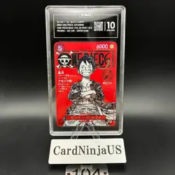 TAG GEM MINT 10 (988) Monkey D. Luffy SR Promo #ST21-014 One Piece Card Japanese - Image 1