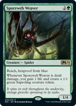 Sporeweb Weaver FOIL Core Set 2021 / M21 HEAVILY PLD Green Rare CARD ABUGames - Image 1