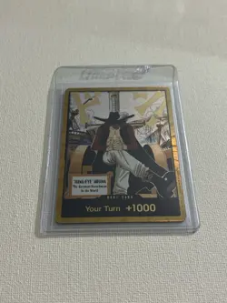 Dracule Mihawk OP14 Gold Don!! Azure Sea's Seven One Piece Card English NM - Image 1